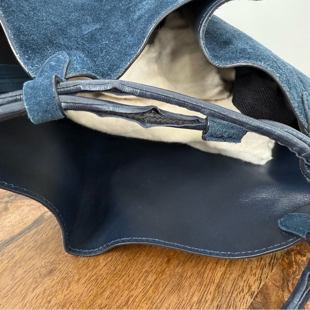 KHAITE The Mini Lotus Drawstring Bag in Midnight Suede - Picture 16 of 16